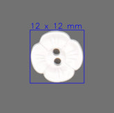 Klassieke Witte Bloemknoop - 12x12 mm Knopen KNP00086